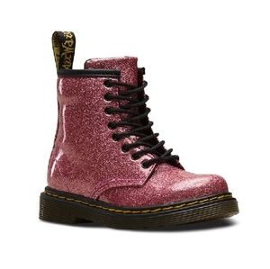 Girls Dr. Martens Glitter Side Zip Combat Boots